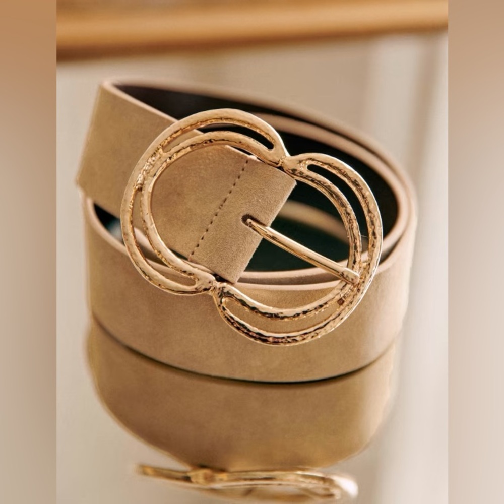 NWOT Sezane Selena Belt, T100, Tan/Mastic